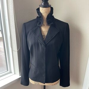 Elie Tahari Ruffle Collar Jacket Blazer 12P